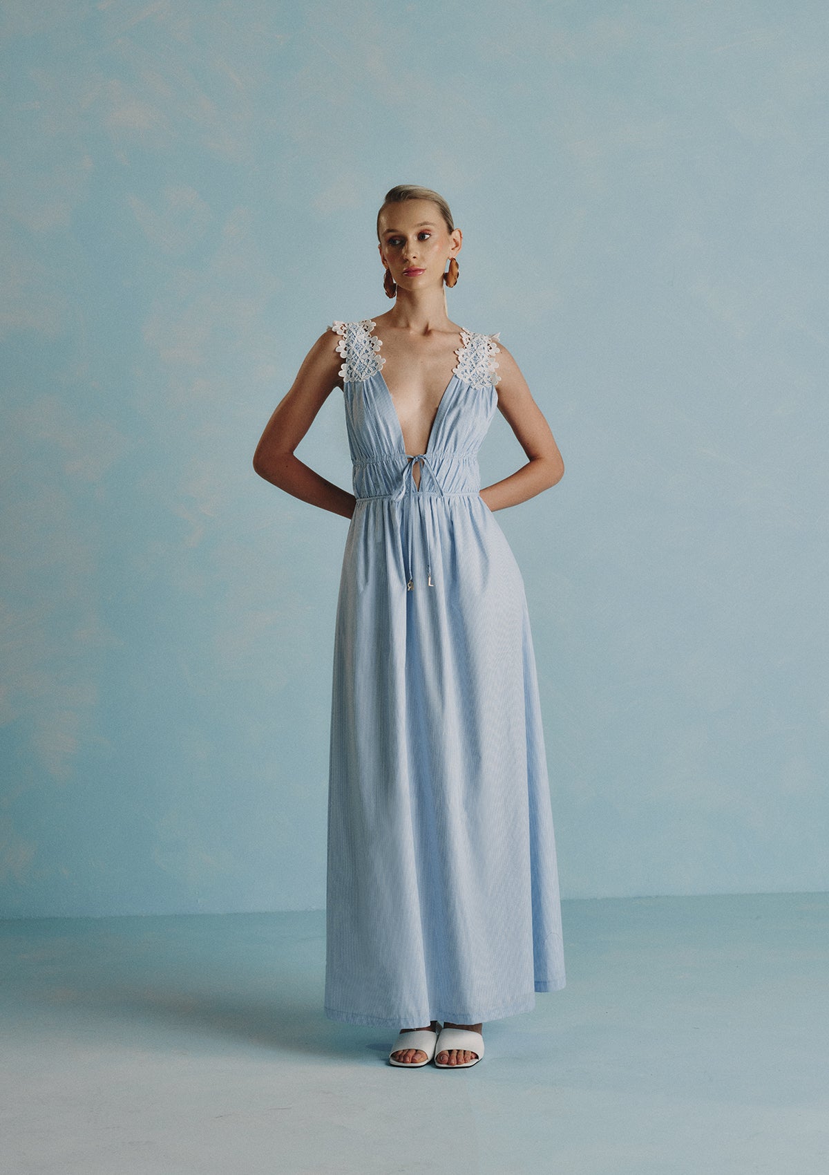 Flora Tricotton Dress (BLUE)