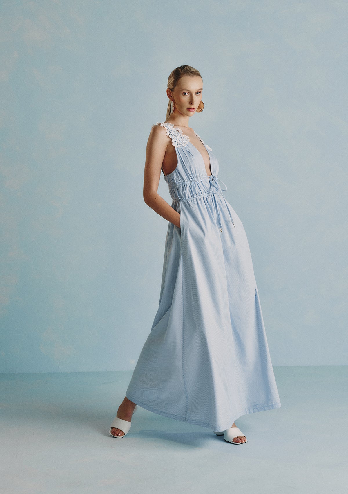 Flora Tricotton Dress (BLUE)