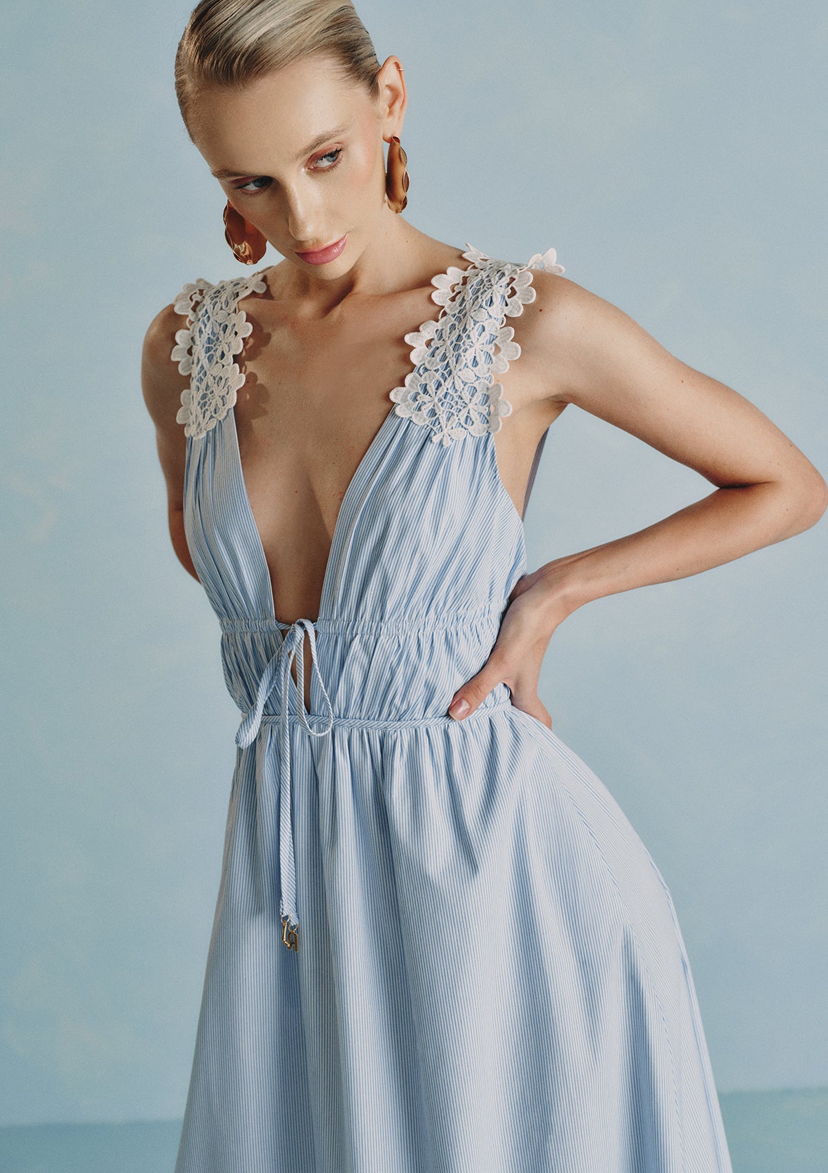 Flora Tricotton Dress (BLUE)