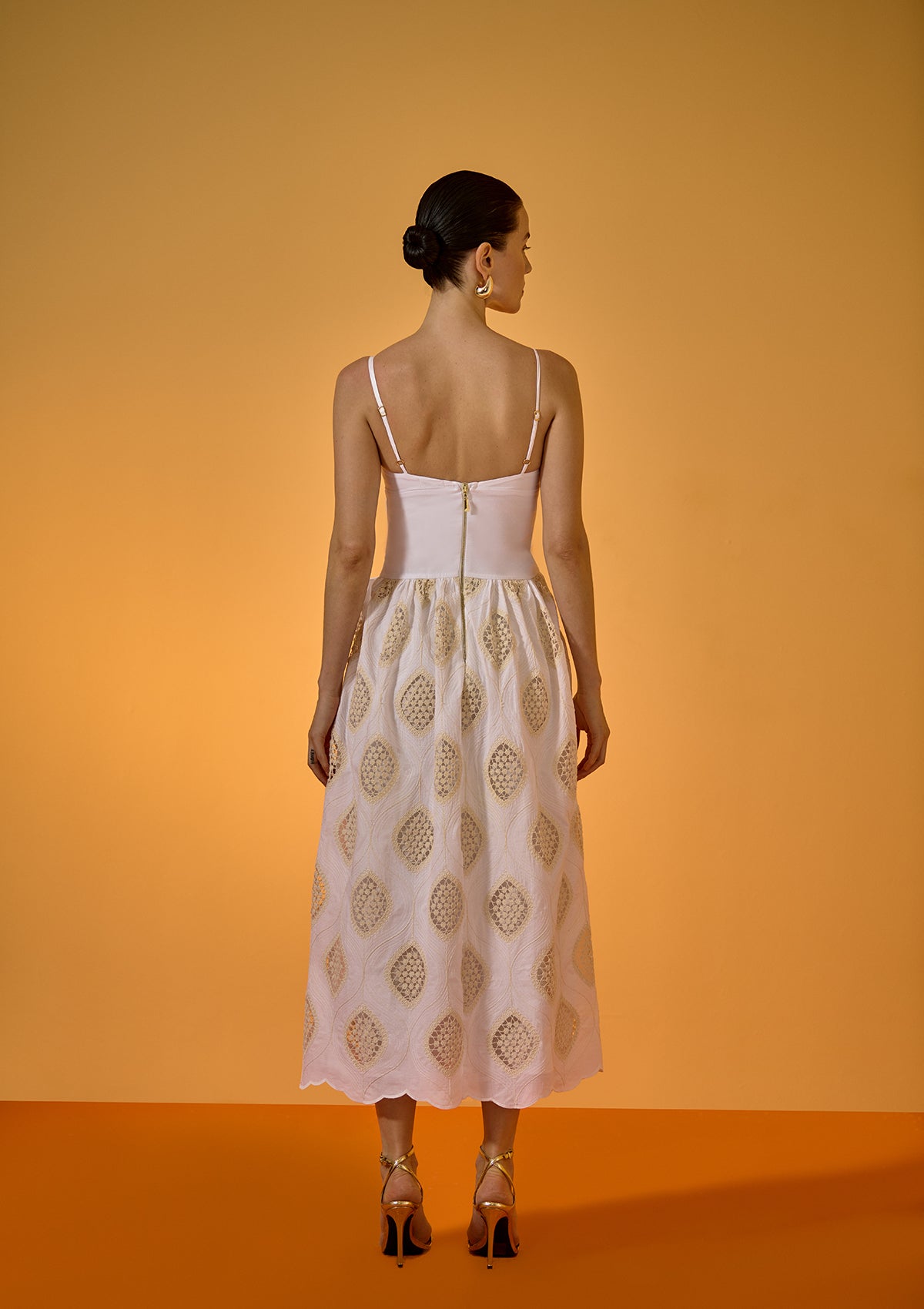 Yara Embroidered Voile Corset Dress