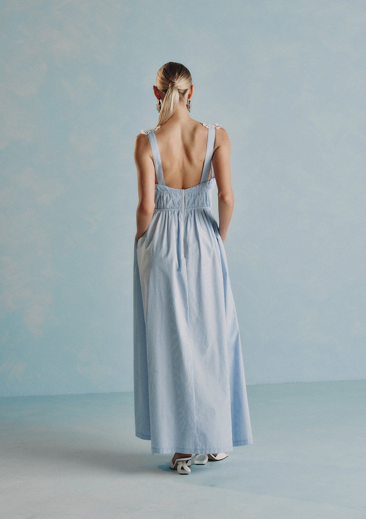 Flora Tricotton Dress (BLUE)