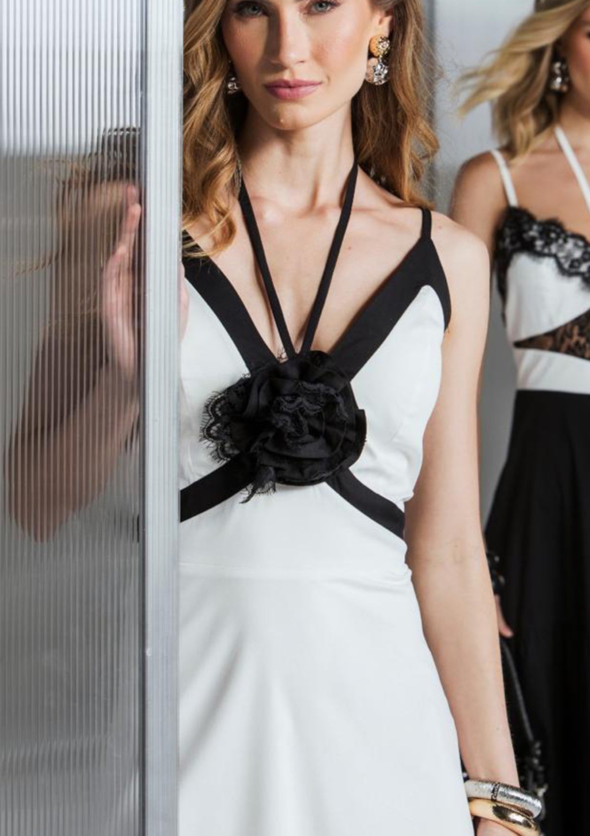 Ana bicolor flower dress