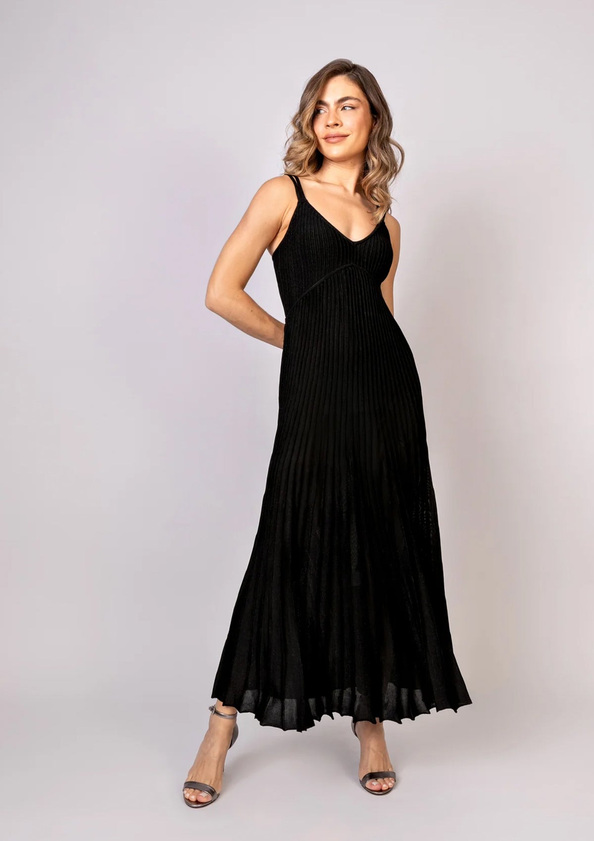 Natalie Shimmer Black Dress