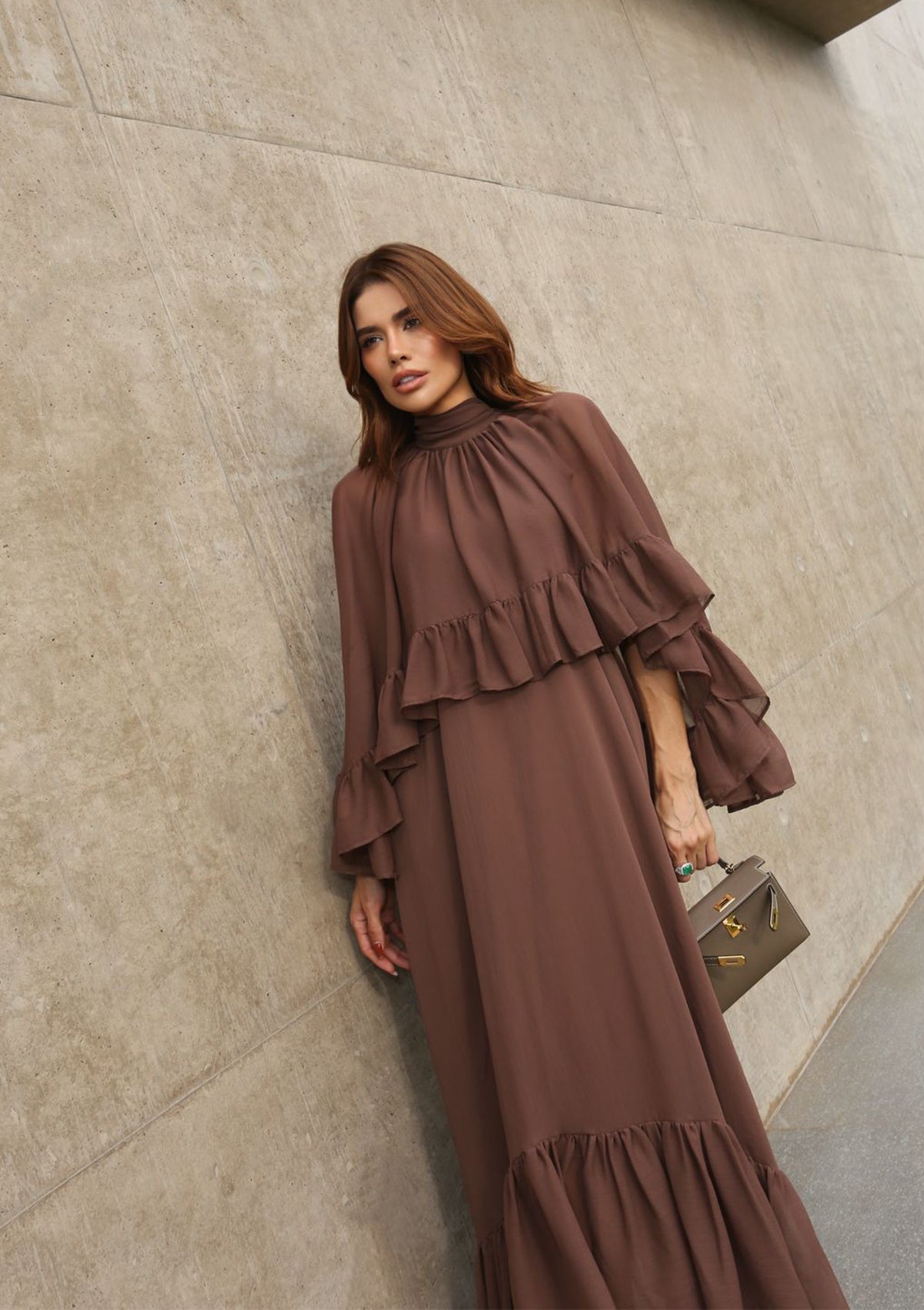 MELINA TEXTURED CHIFFON OVERLAY DRESS