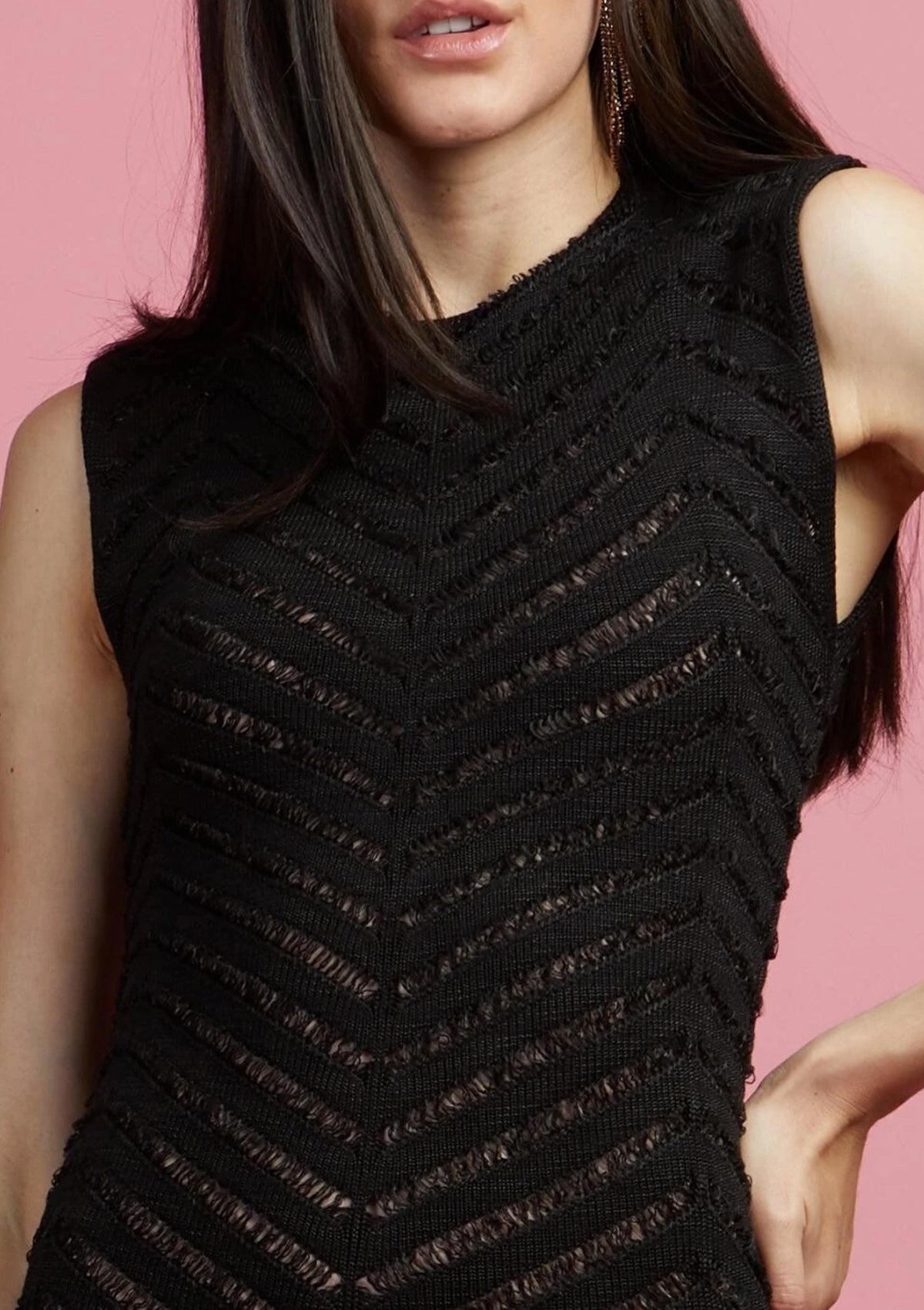 BLACK Jacquard knit dress