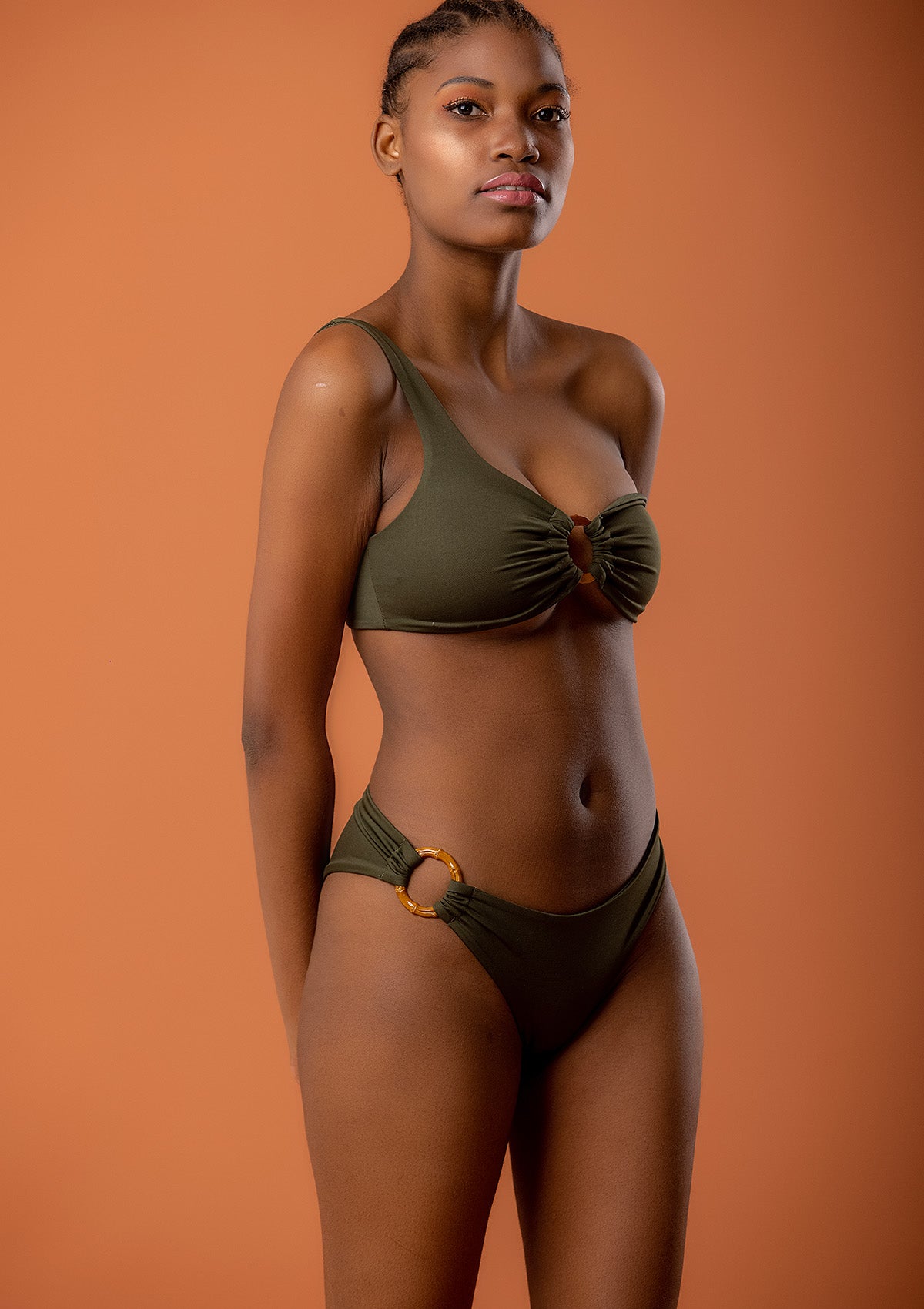 Verde Eleganza: One-Shoulder Bikini