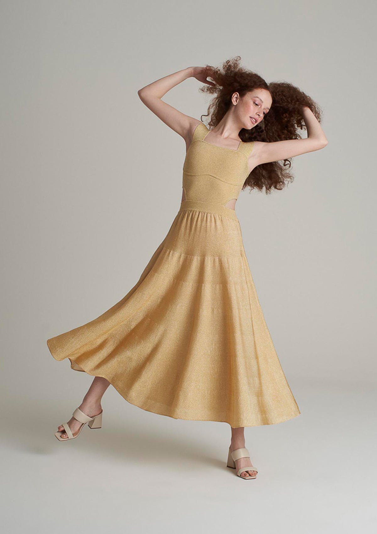 Tricot Gold Shimmer Dress