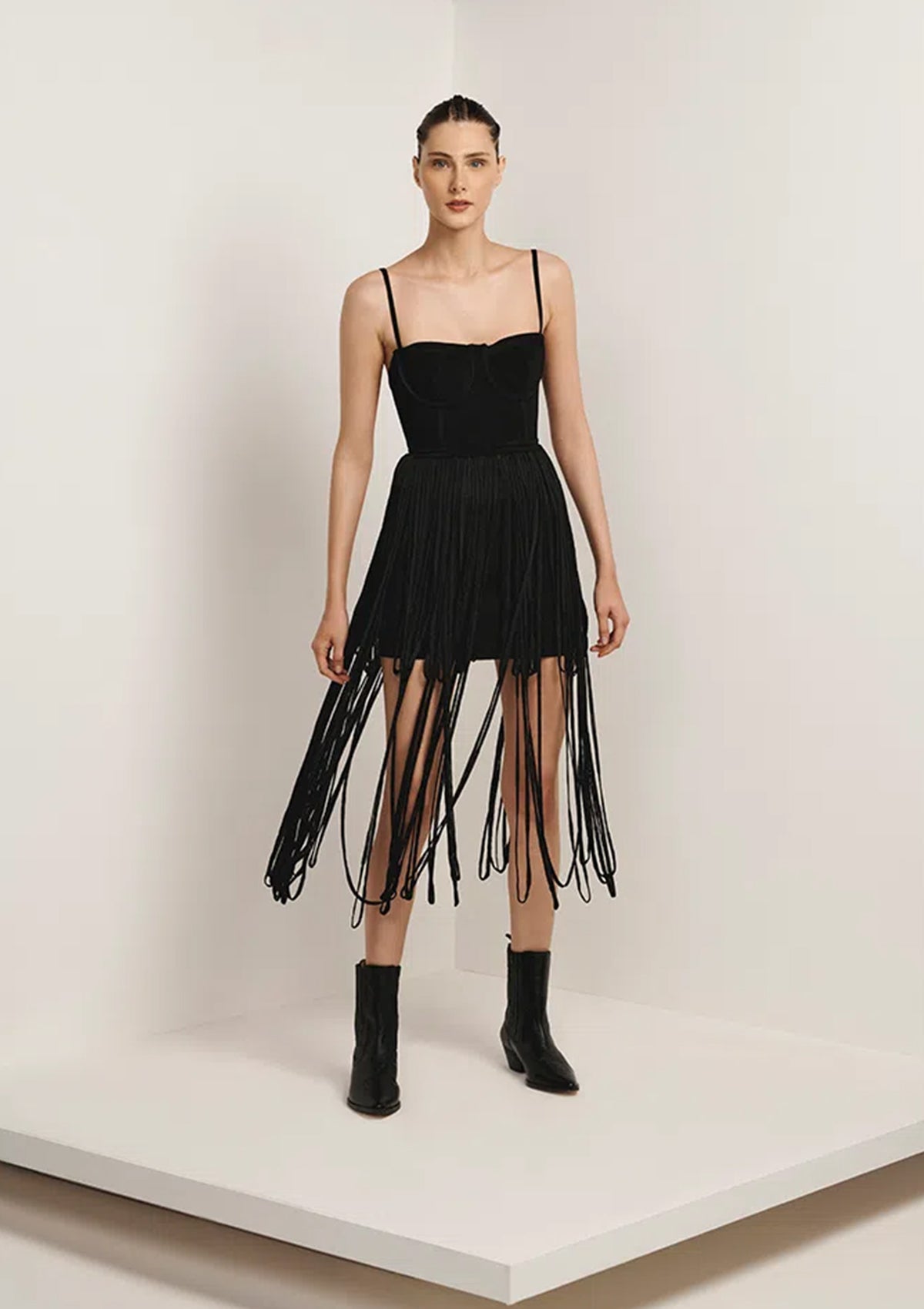 Bassi Tricot Dress with Long Fringe