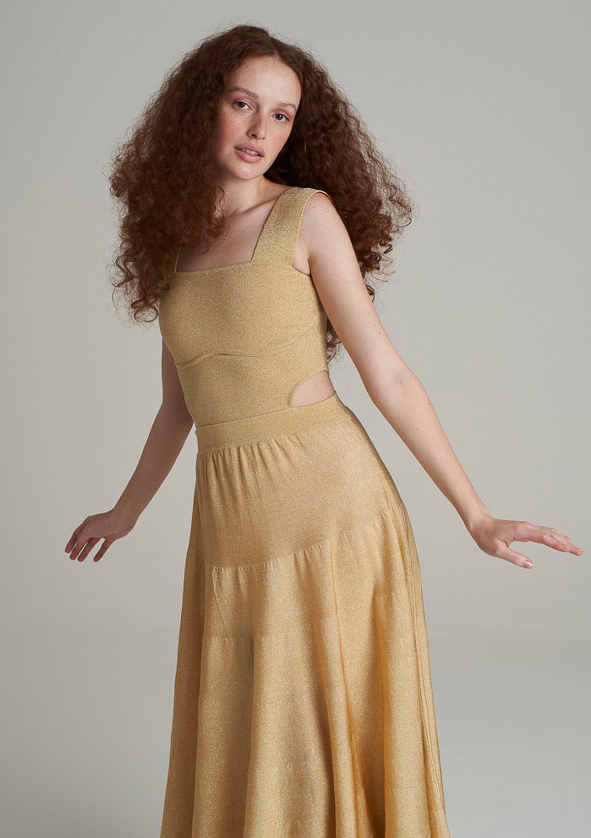 Tricot Gold Shimmer Dress