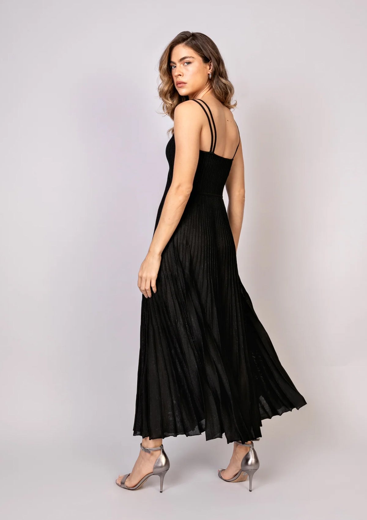 Natalie Shimmer Black Dress