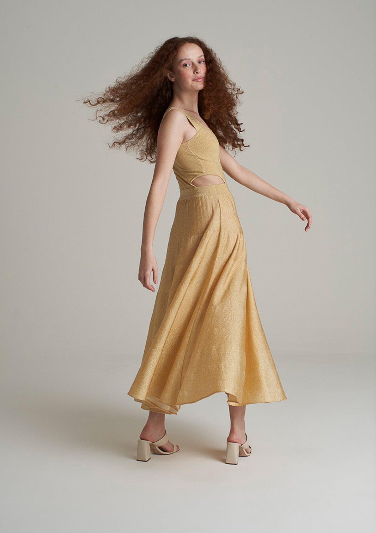 Tricot Gold Shimmer Dress