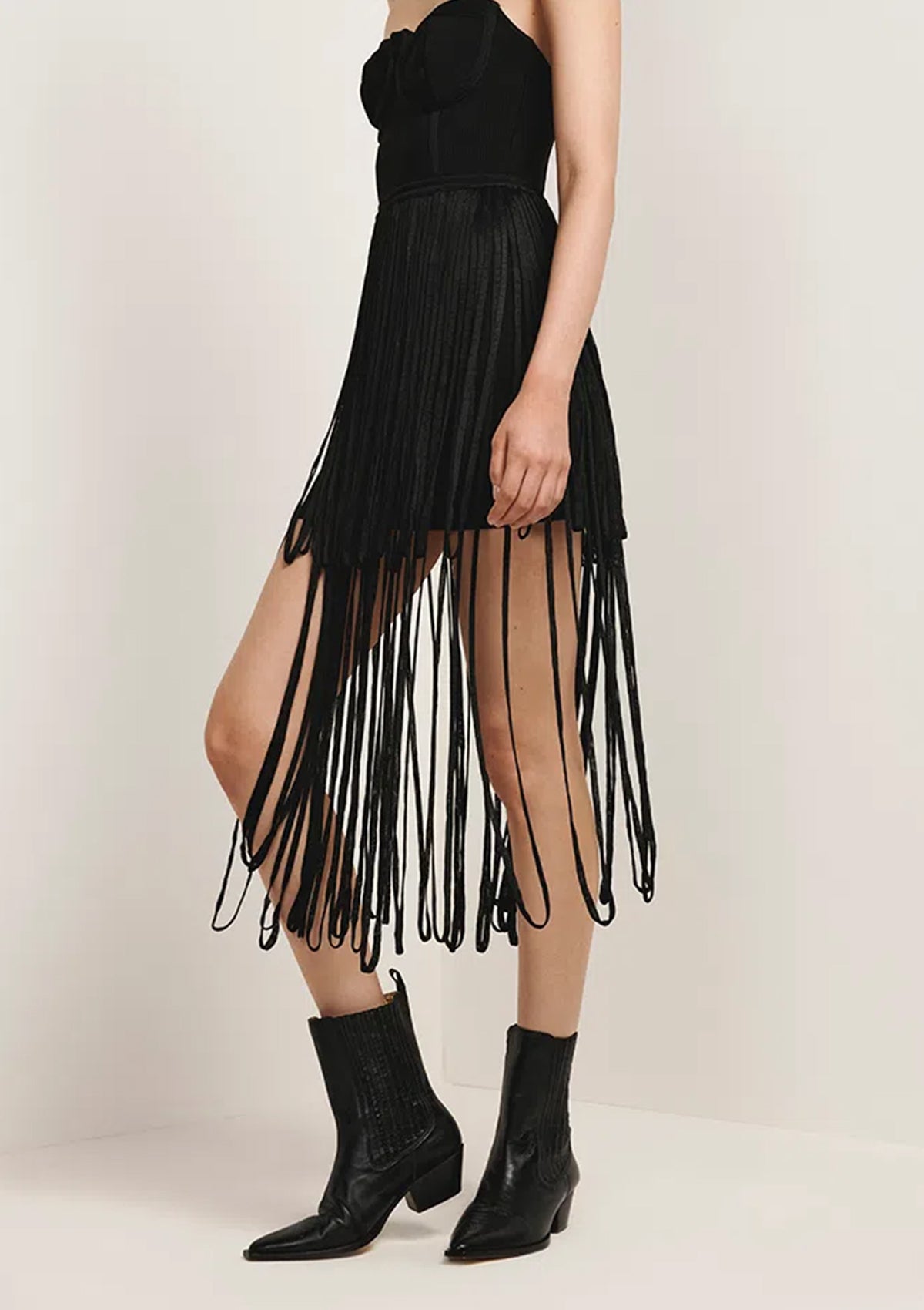 Bassi Tricot Dress with Long Fringe