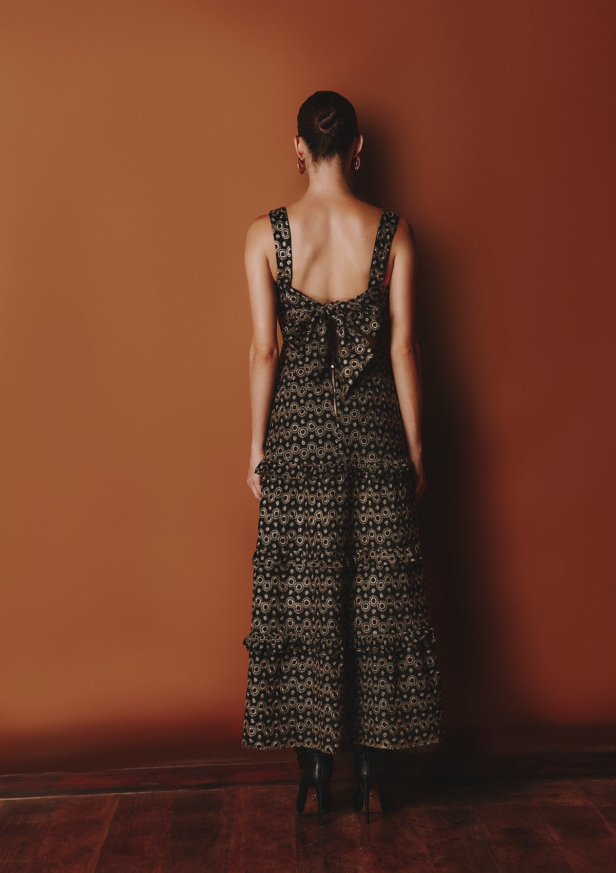 CELESTE MIDI EMBROIDERED DRESS